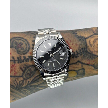 Custom Seiko Mod • Black Palm Motif Datejust • 41mm